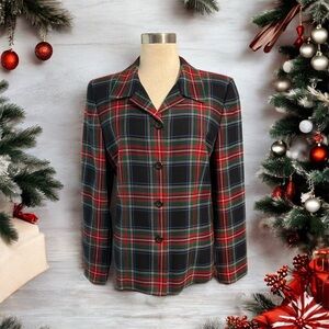 Pendleton Black and Red Plaid Blazer